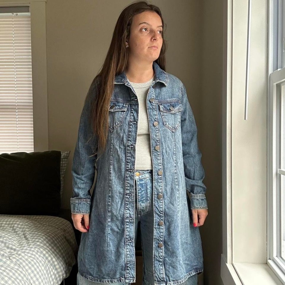A.N.A. Long Cotton‎ Denim Jacket / Dress Size Small